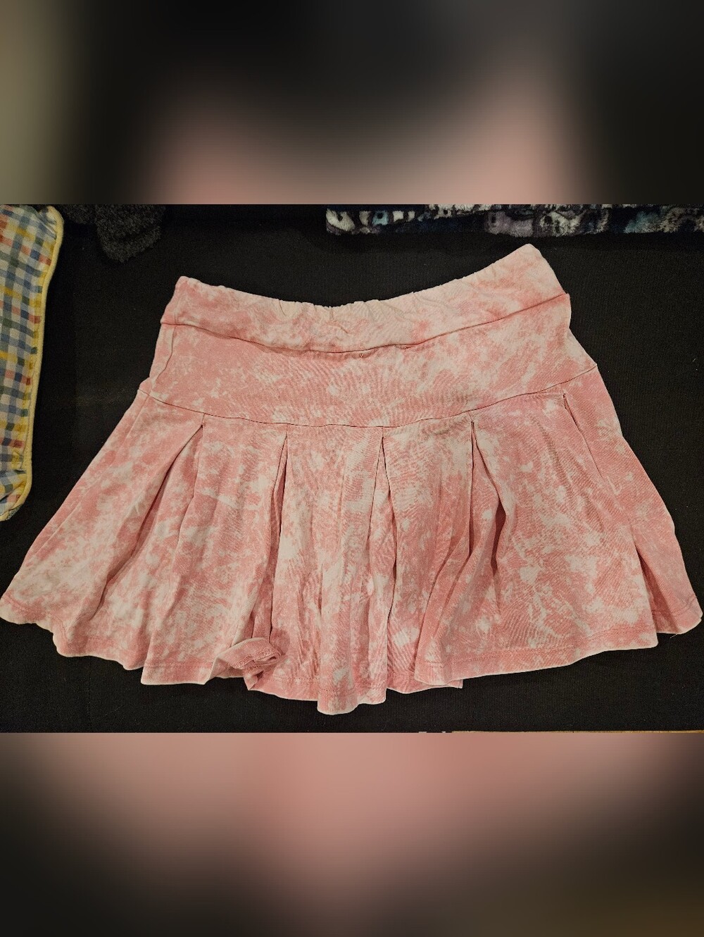 Pleated Tie-Dye Pink Skater Skirt - Picture 5 of 5